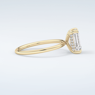 2.0 CT Emerald Cut Hidden Halo Moissanite Engagement Ring 4