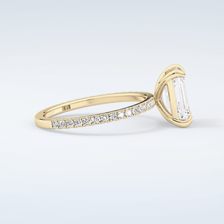 2.0 CT Emerald Cut Pave Moissanite Engagement Ring 4