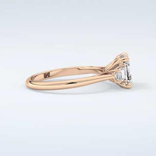 2.0 CT Asscher Cut Three Stone Moissanite Engagement Ring 10