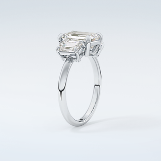 2.0 CT Emerald Cut Three Stone Moissanite Engagement Ring 18