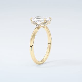 2.0 CT Emerald Cut Hidden Halo Moissanite Engagement Ring 6