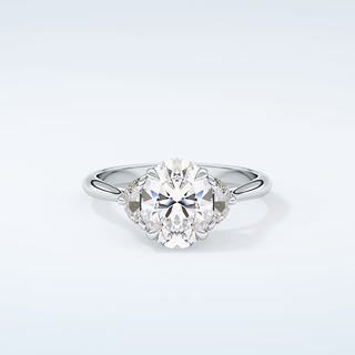 2.0 CT Oval Cut Three Stone Moissanite Engagement Ring 13