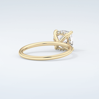 2.0 CT Cushion Cut Hidden Halo Moissanite Engagement Ring 3