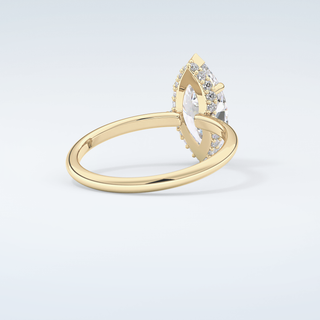 2.0 CT Marquise Cut Hidden Halo  Moissanite Engagement Ring 3