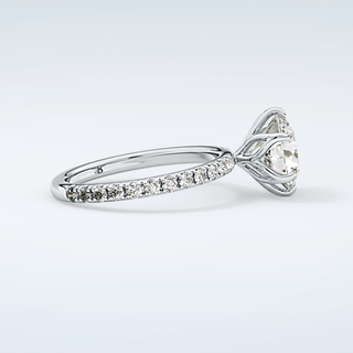 1.5  CT Round Cut Pave Moissanite Engagement Ring 16