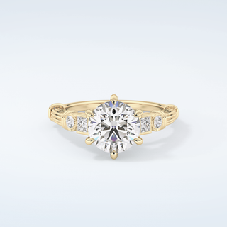 2.0 CT Round Cut Cluster Style Moissanite Engagement Ring 1