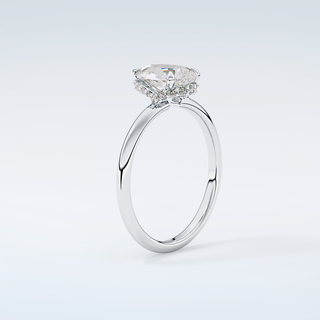 2.0 CT Pear Cut Hidden Halo Moissanite Engagement Ring 18