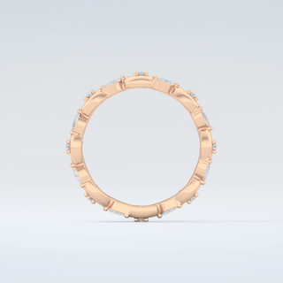 0.56 TCW Round & Marquise Shaped Moissanite Wedding Band 8