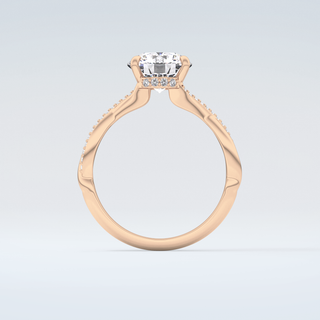 2.0 CT Round Cut Hidden Halo Twisted Pave Moissanite Engagement Ring 8