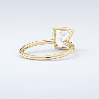 2.0 CT Princess Cut Half Bezel Moissanite Engagement Ring 3