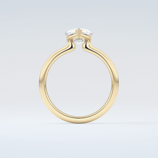 2.0 CT Pear Cut Half Bezel Moissanite Engagement Ring 2