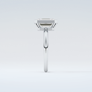 2.0 CT Emerald Cut Bezel Solitaire Moissanite Engagement Ring 17