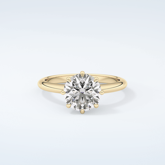 2.0 CT Round Cut Solitaire Moissanite Engagement Ring