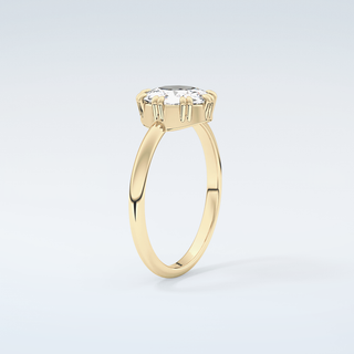 1.5 CT Rose Cut Solitaire Style Moissanite Engagement Ring 6