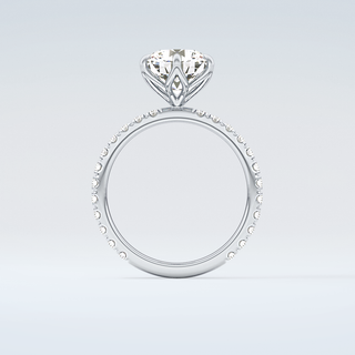 1.5  CT Round Cut Pave Moissanite Engagement Ring 14