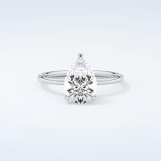 2.0 CT Pear Cut Hidden Halo Moissanite Engagement Ring 13