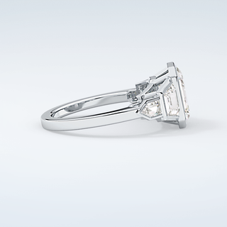 2.0 CT Emerald Cut Cluster Style Moissanite Engagement Ring 16