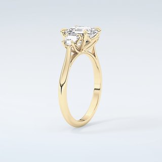 2.0 CT Asscher Cut Three Stone Moissanite Engagement Ring 6