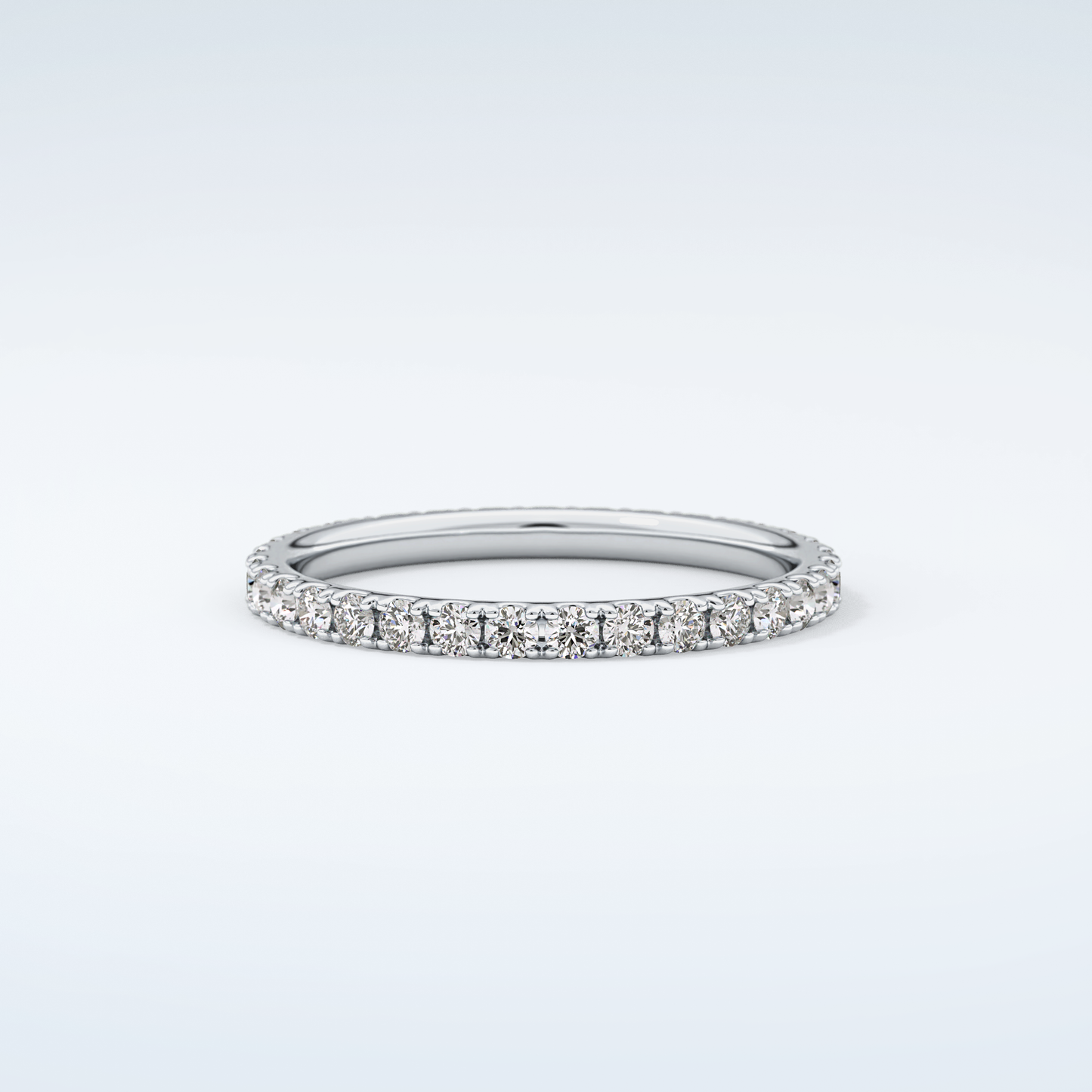 0.74 TCW Round Shaped Moissanite Wedding Band