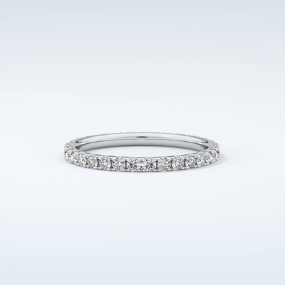 0.74 TCW Round Shaped Moissanite Wedding Band