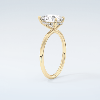 2.0 CT Pear Cut Hidden Halo Moissanite Engagement Ring 6