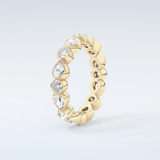 1.28 TCW Round & Pear Shaped Moissanite Wedding Band 6