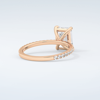 2.0 CT Emerald Cut Pave Moissanite Engagement Ring 9