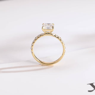 Stunning 1.0 - 2.0 CT Asscher Moissanite Engagement Ring With Pave Design 7