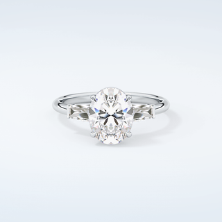 2.0 CT Oval Cut Three Stone Moissanite Engagement Ring 13