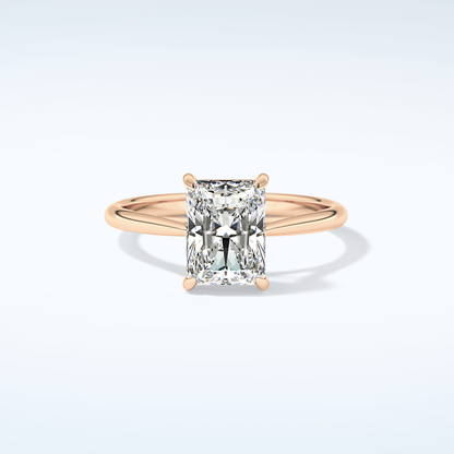 2.0 CT Radiant Cut Solitaire Moissanite Engagement Ring