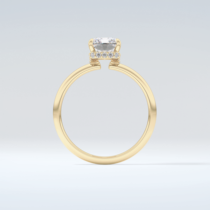 2.0 CT Radiant Cut Hidden Halo Moissanite Engagement Ring