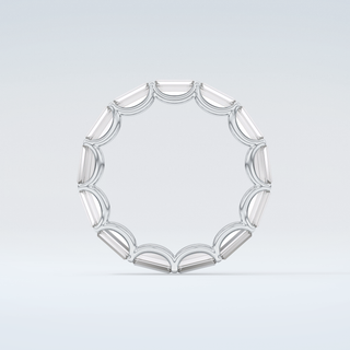 2.55 TCW Emerald Shaped Moissanite Wedding Band 14