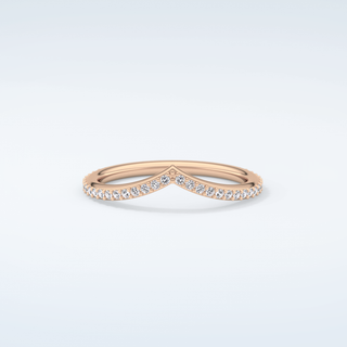 0.74 TCW Round Cut V Shaped Moissanite Wedding Band 7