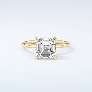 2.0 CT Asscher Cut Hidden Halo Moissanite Engagement Ring 1