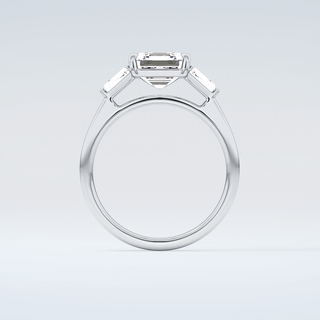 2.0 CT Asscher Cut Three Stone Moissanite Engagement Ring 14