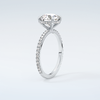 2.0 CT Round Cut Pave Hidden Halo Moissanite Engagement Ring 18