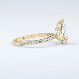 2.0 CT Pear Cut Pave Moissanite Engagement Ring 4