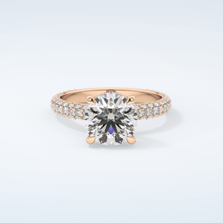 2.0 CT Round Cut Hidden Halo Pave Moissanite Engagement Ring 7