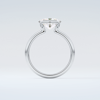 2.0 CT East West Oval Cut Half Bezel Moissanite Engagement Ring 14