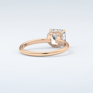 2.0 CT Asscher Cut Hidden Halo Moissanite Engagement Ring 9