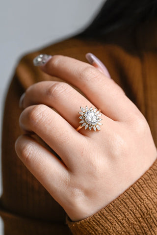 Stunning 1.0 - 2.0 CT Oval Moissanite Engagement Ring with Halo Design 6