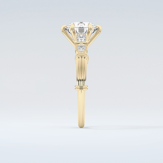 2.0 CT Round Cut Cluster Style Moissanite Engagement Ring 5