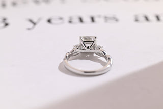 Stunning 1.0 - 2.0 CT Asscher Moissanite Engagement Ring With Twisted Pave Design 3