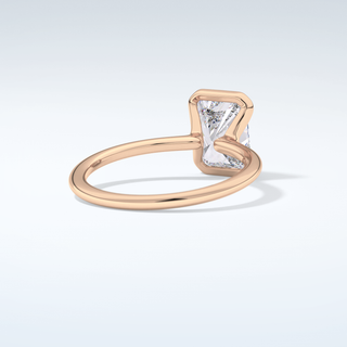 2.0 CT Radiant Cut Half Bezel Moissanite Engagement Ring 9