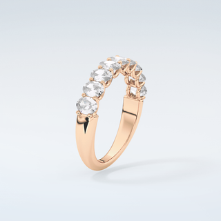 1.35 TCW Oval Shaped Moissanite Wedding Band 12