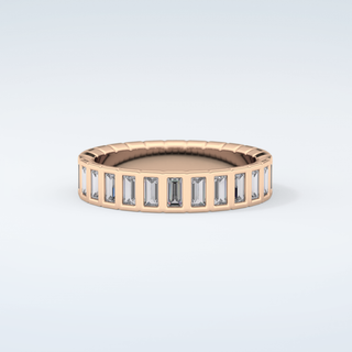 0.44 TCW Baguette Shaped Moissanite Wedding Band 10