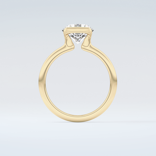 2.0 CT Round Cut Half Bezel Moissanite Engagement Ring 2