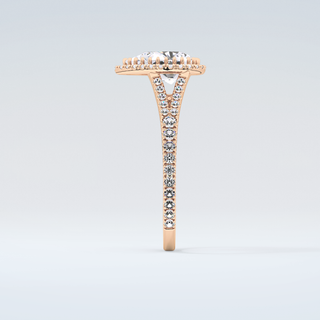 2.0 CT Pear Cut Halo & Pave Split Shank Moissanite Engagement Ring 11