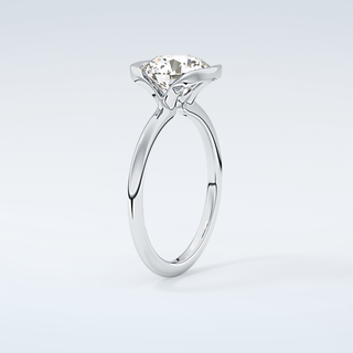 2.0 CT Round Cut Half Bezel Moissanite Engagement Ring 18