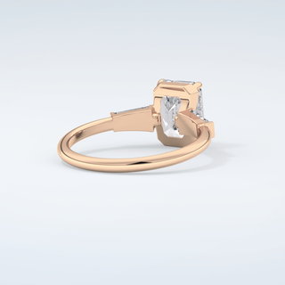 2.0 CT Emerald Cut Three Stone Moissanite Engagement Ring 9